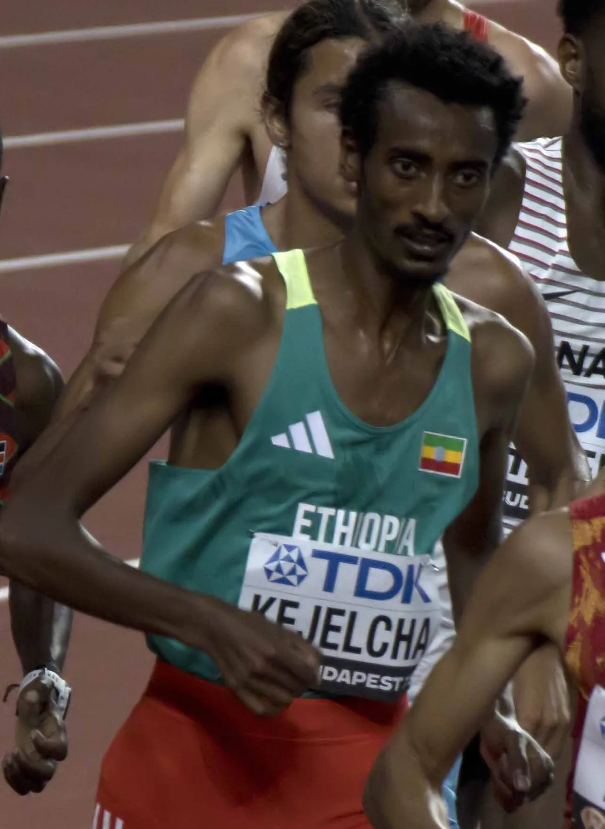 Yomif Kejelcha at the World Championships in Budapest, August 2023